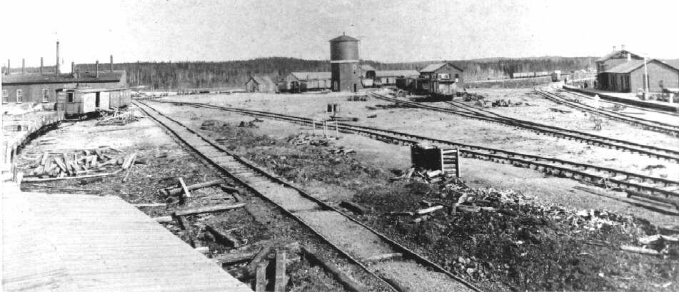Chapleau rail yard in 1886, looking south