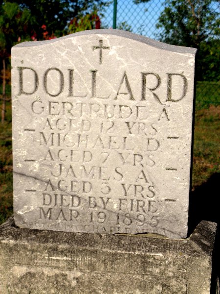 Dollard grave stone for three children